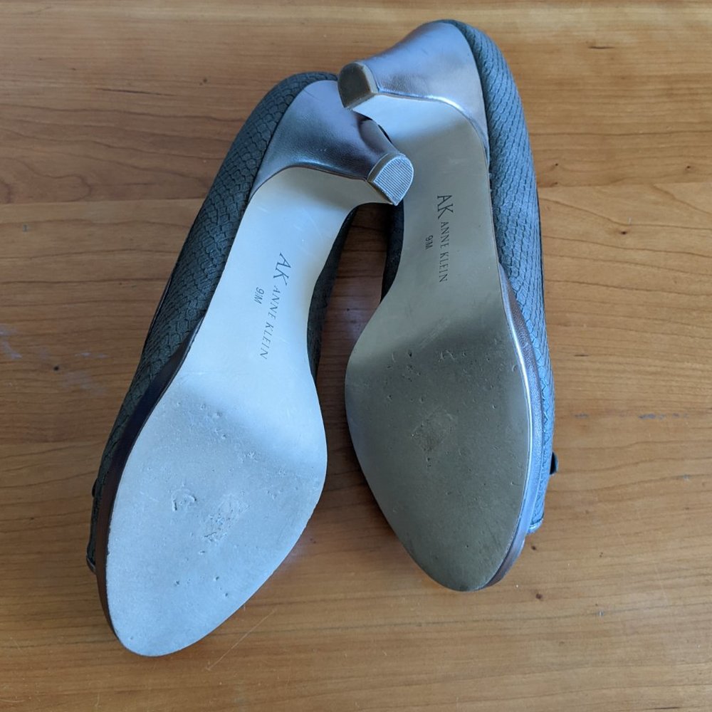 Anne Klein | Akeson | Open Toe Heels | pewter | sz 9 1/2 - Picture 7 of 8